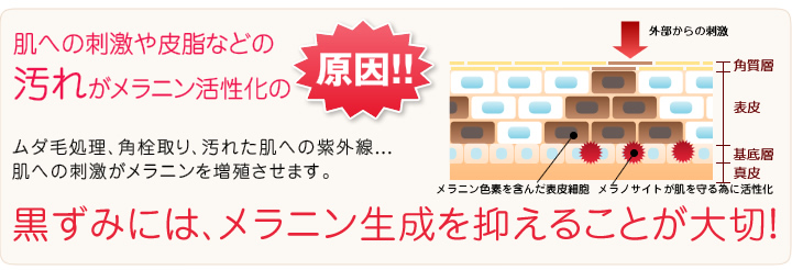 黒ずみはメラニン生成を抑えることが大切