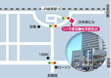 シノダ薬局 岐阜駅前店へのアクセス地図